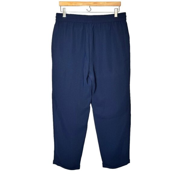 NWOT J.Crew Ankle Pants Sz10 Dark Blue Drawstring High Rise Cropped Cuffed - Picture 2 of 12